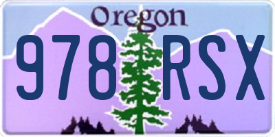 OR license plate 978RSX