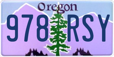 OR license plate 978RSY