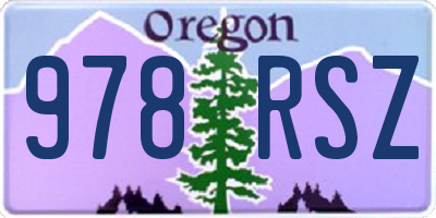 OR license plate 978RSZ