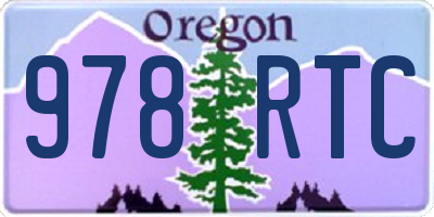 OR license plate 978RTC