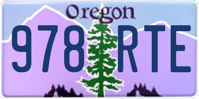 OR license plate 978RTE