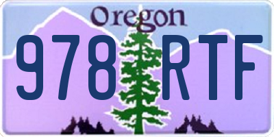 OR license plate 978RTF