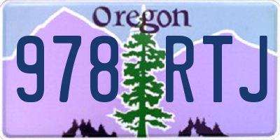OR license plate 978RTJ