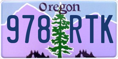 OR license plate 978RTK