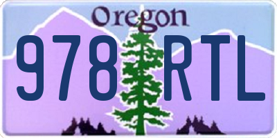 OR license plate 978RTL
