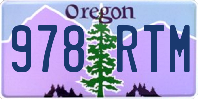 OR license plate 978RTM