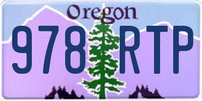 OR license plate 978RTP