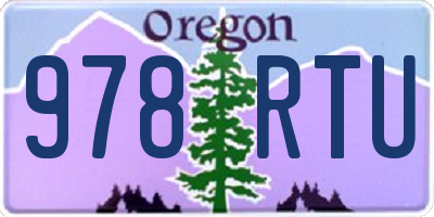 OR license plate 978RTU