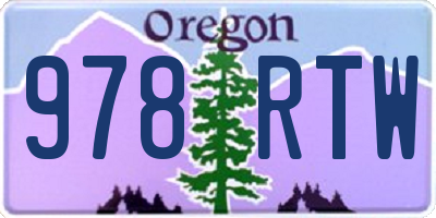 OR license plate 978RTW