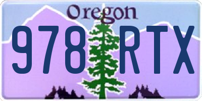 OR license plate 978RTX