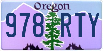 OR license plate 978RTY