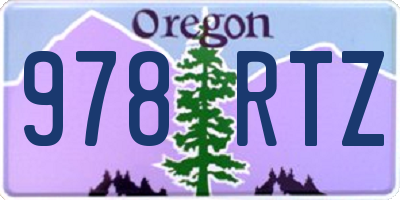 OR license plate 978RTZ
