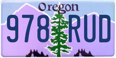 OR license plate 978RUD