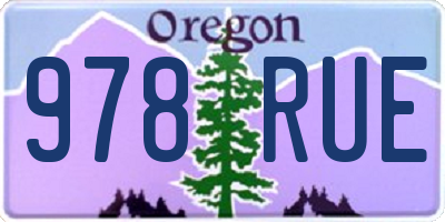 OR license plate 978RUE