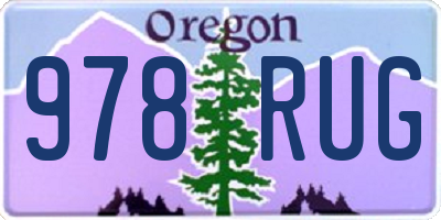 OR license plate 978RUG