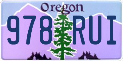 OR license plate 978RUI