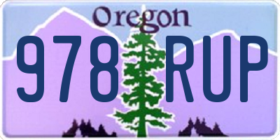OR license plate 978RUP