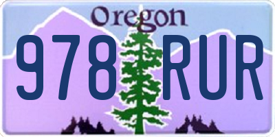 OR license plate 978RUR