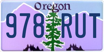 OR license plate 978RUT