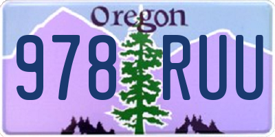 OR license plate 978RUU