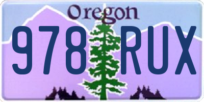 OR license plate 978RUX