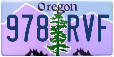 OR license plate 978RVF