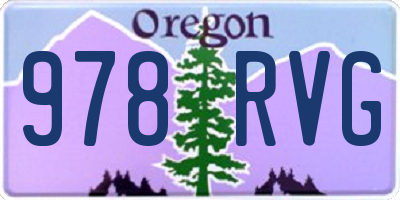 OR license plate 978RVG