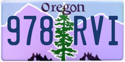 OR license plate 978RVI