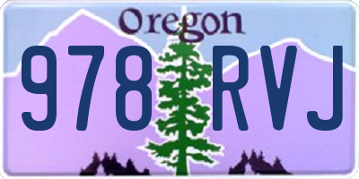 OR license plate 978RVJ