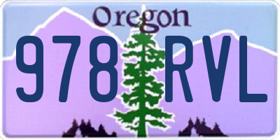 OR license plate 978RVL