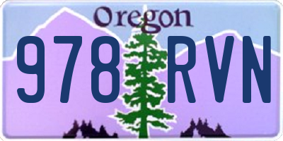OR license plate 978RVN