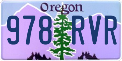 OR license plate 978RVR