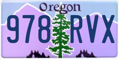 OR license plate 978RVX