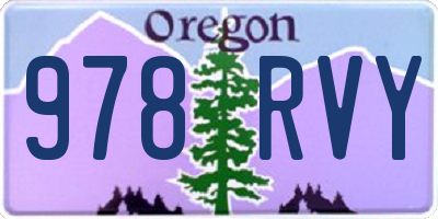 OR license plate 978RVY