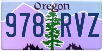 OR license plate 978RVZ