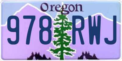 OR license plate 978RWJ
