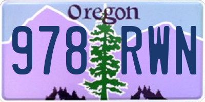 OR license plate 978RWN