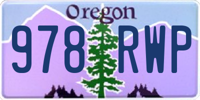 OR license plate 978RWP
