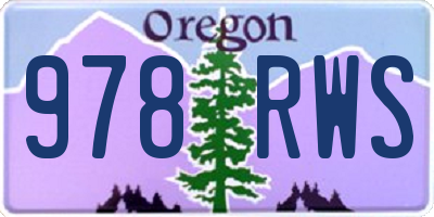 OR license plate 978RWS