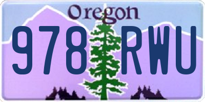 OR license plate 978RWU