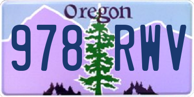OR license plate 978RWV