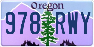 OR license plate 978RWY