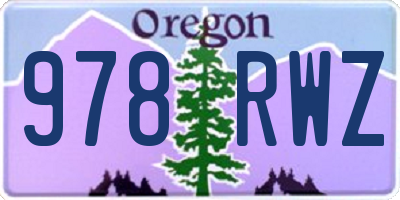 OR license plate 978RWZ