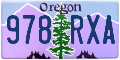 OR license plate 978RXA