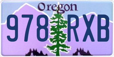 OR license plate 978RXB