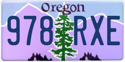 OR license plate 978RXE