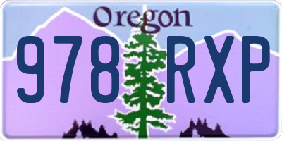 OR license plate 978RXP