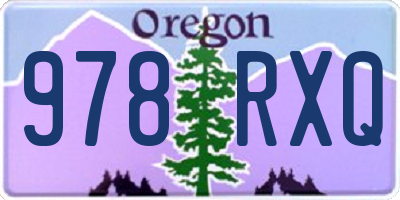 OR license plate 978RXQ