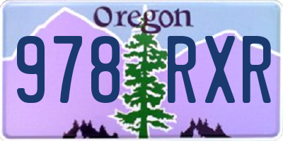 OR license plate 978RXR