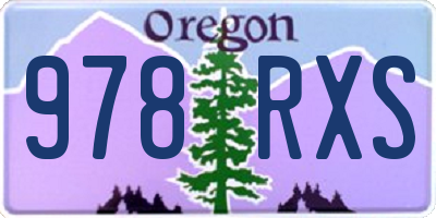 OR license plate 978RXS